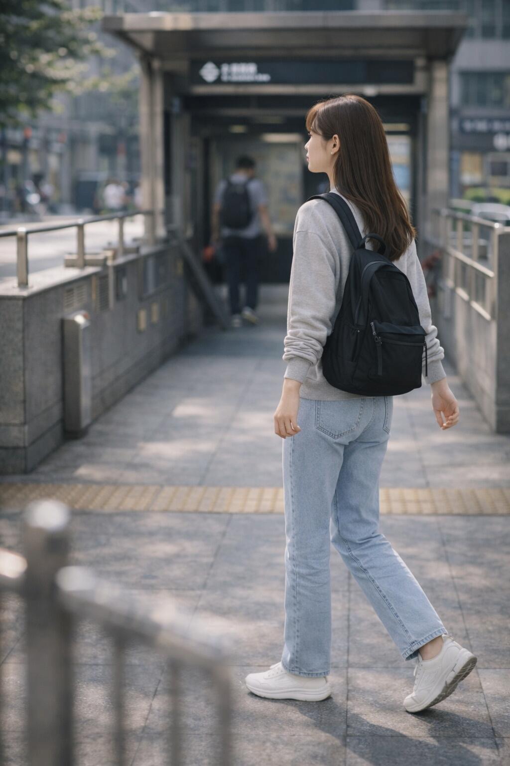 青衫行客路，背影入画来。