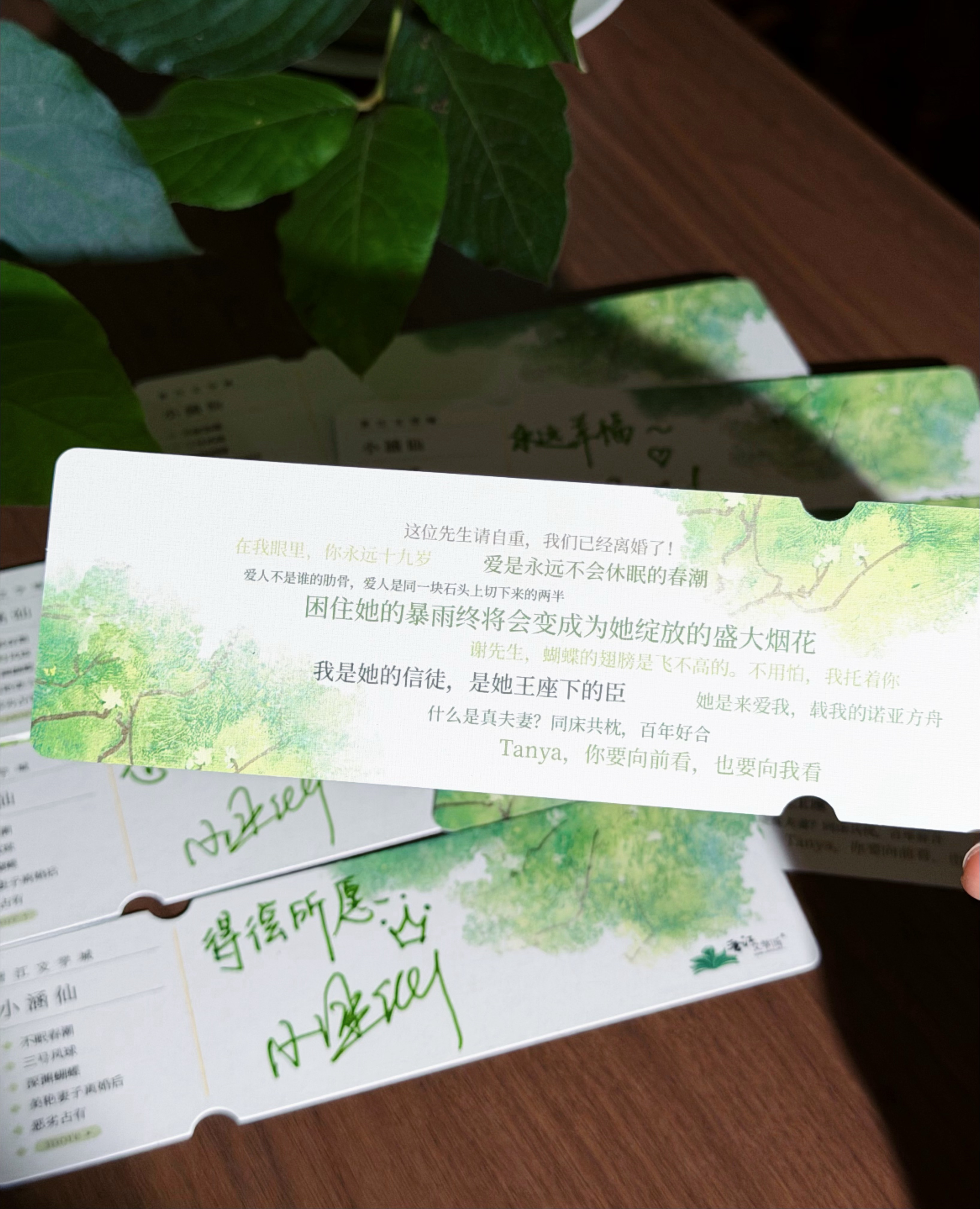 画的很丑，真的尽力了作者大会的无料票根质量真好！而且特别特别好看！！！一共五句祝