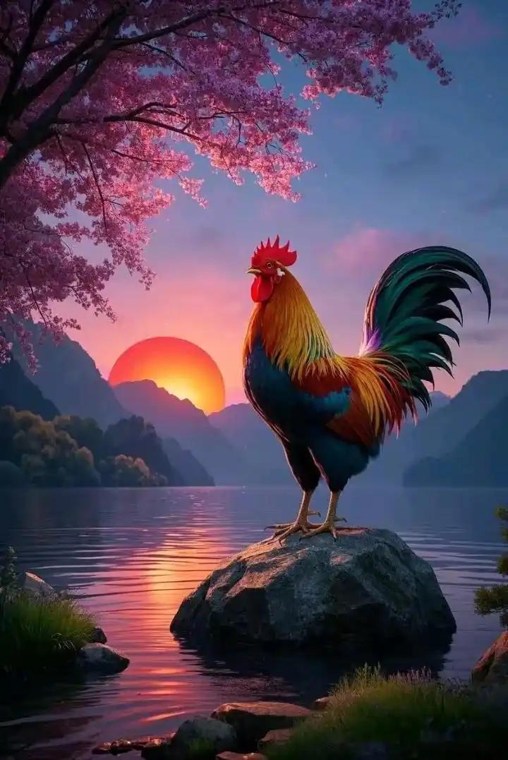 下联：您请
 下联：鸡啼旭日升。

（图片来自网络）