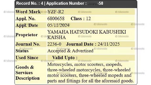 车市热门 近日，雅马哈在印度提交的“YZF-R2”商标注册信息引发雅马哈车迷们的