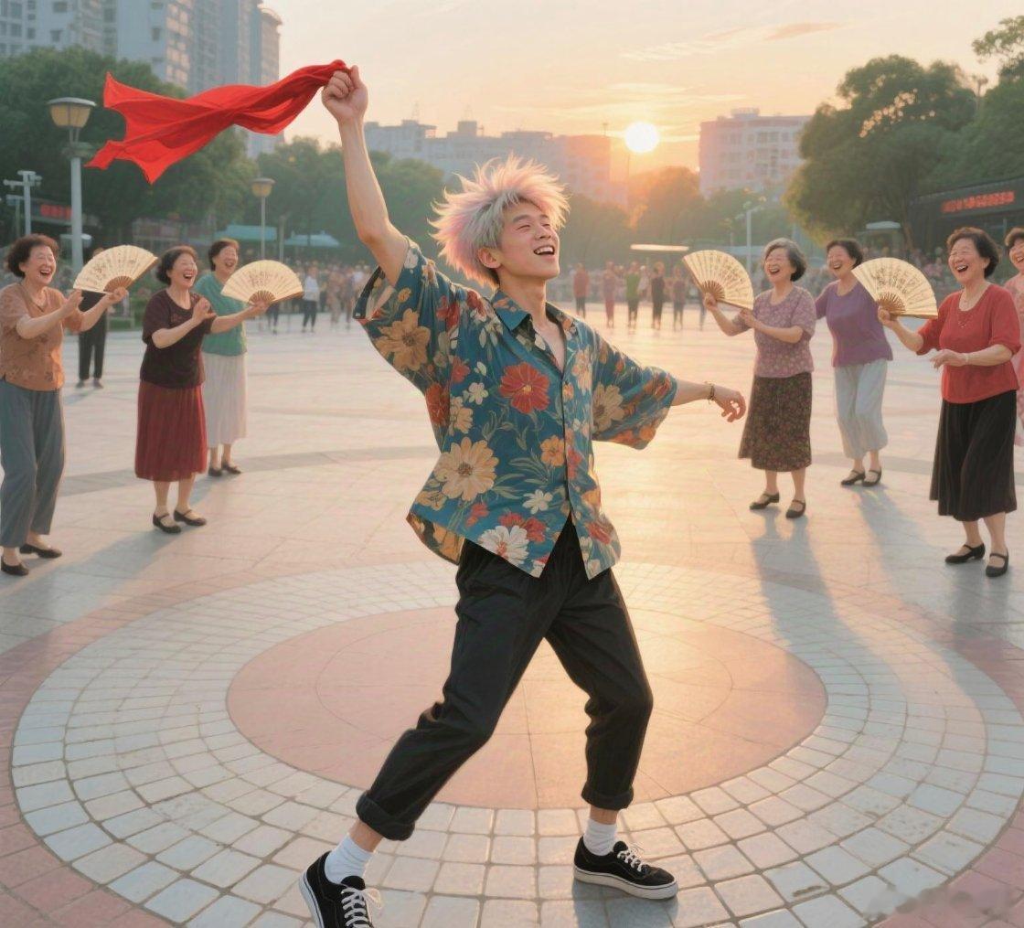 现在的广场舞已经这样了吗潮流舞曲搭配酷炫舞步，不再只有长辈独舞，不少年轻人纷纷加