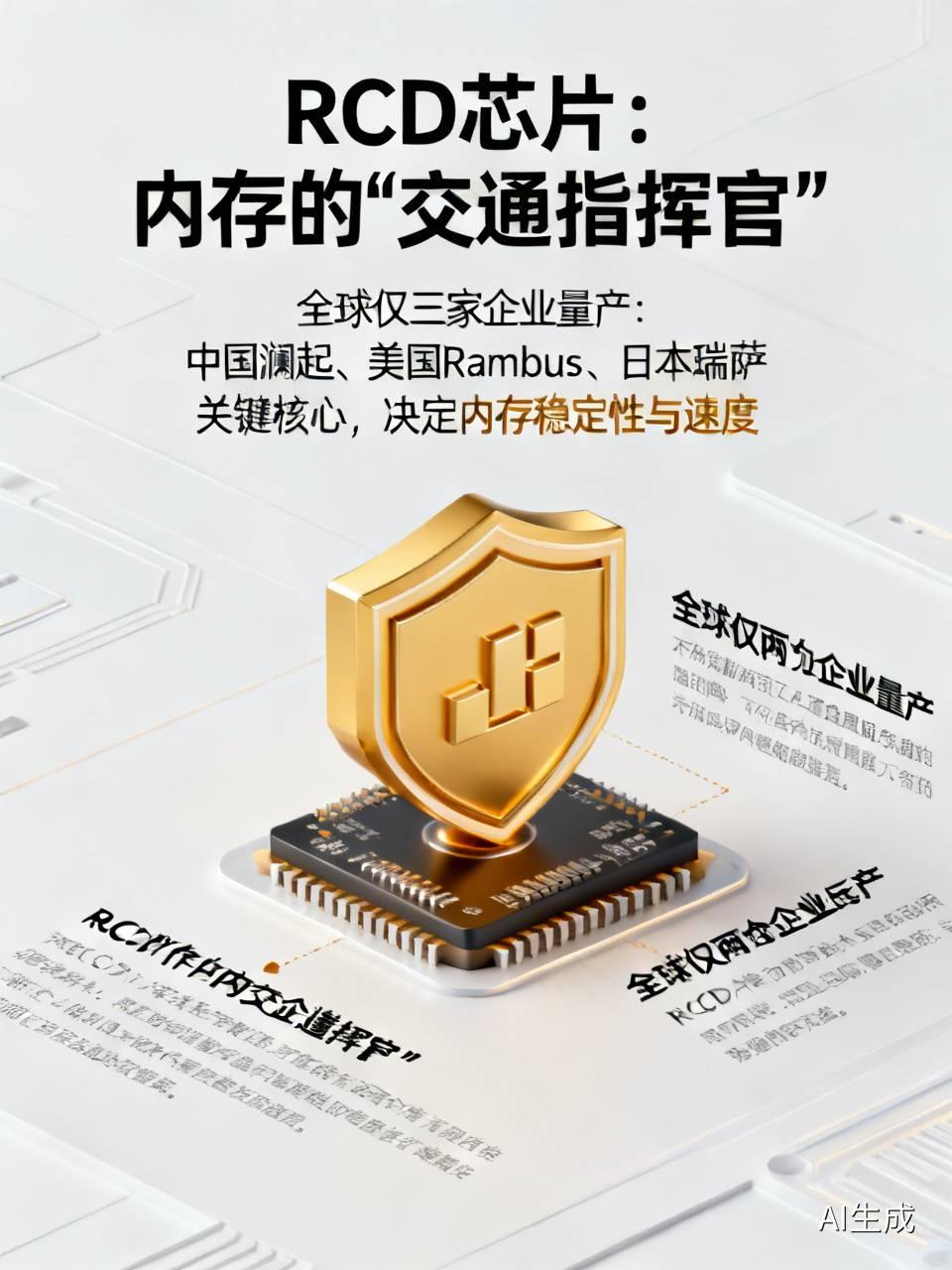 一根完整内存条，除了核心DRAM存储颗粒，还必须搭配RCD、PMIC、SPD H