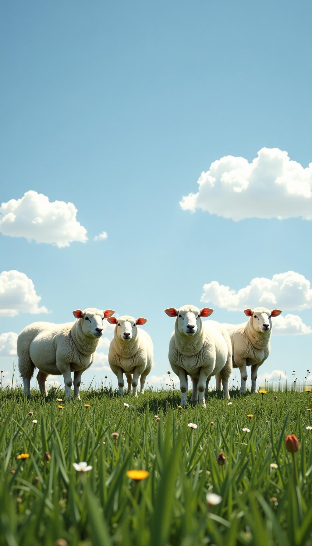 自制壁纸，草原棉羊，南通东城