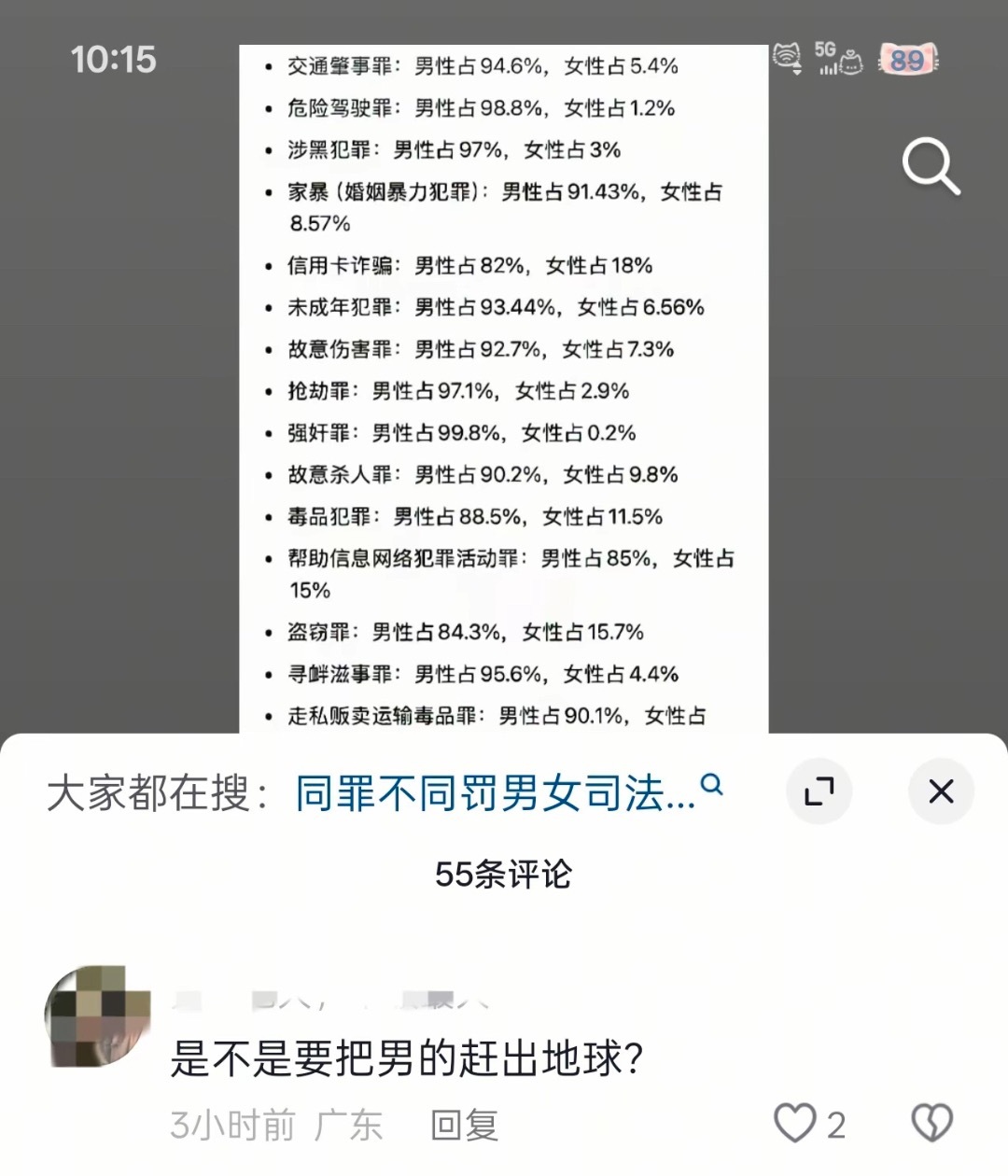 原视频只是发了一组客观数据
