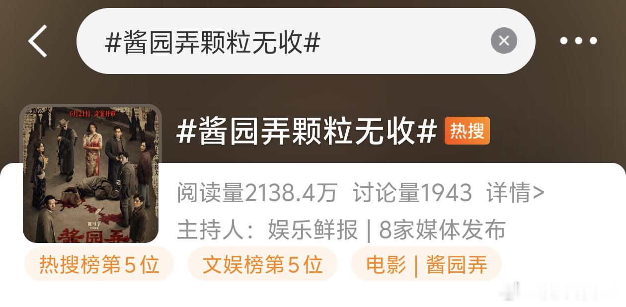 酱园弄颗粒无收这难道不是应该的吗，酱园弄本质就是大烂片，它能有一两个提名也是因为