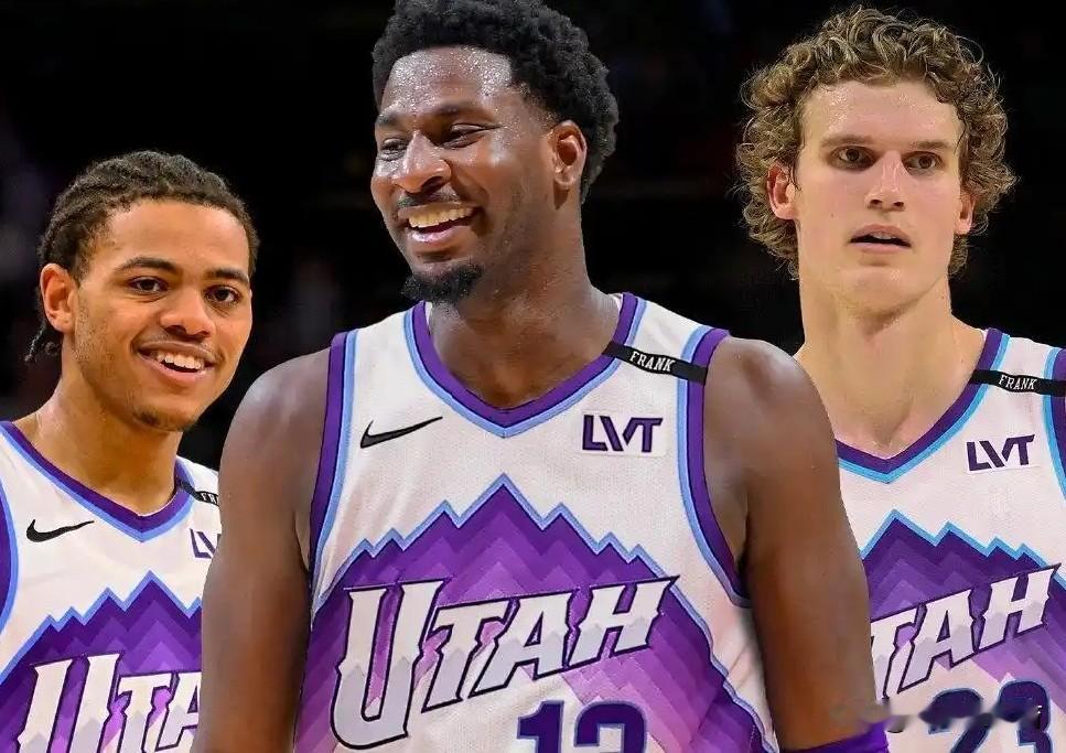 谁说只有火箭玩大个阵容？爵士这阵容比火箭队还夸张！
在被交易到爵士队后，小贾伦杰