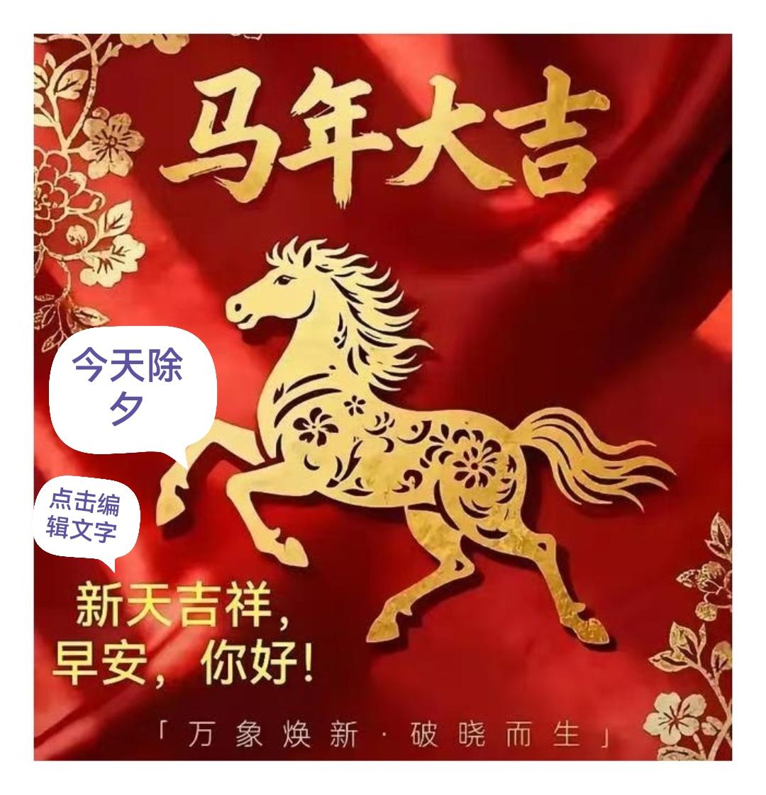 今天是除夕，距离马年还有12小时32分钟，家家户户都挂起了红彤彤的灯笼，那温暖的