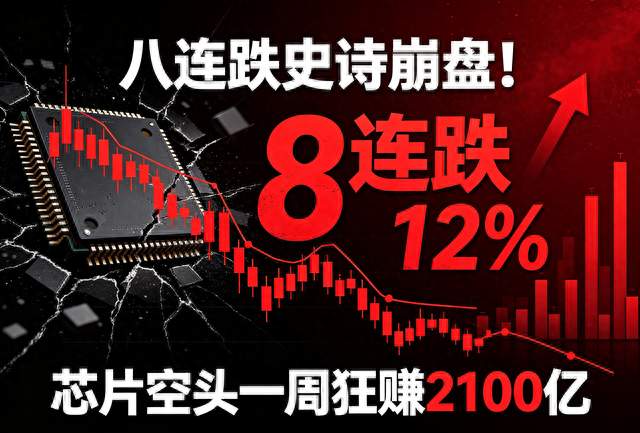 八连跌史诗崩盘！芯片空头一周狂赚2100亿