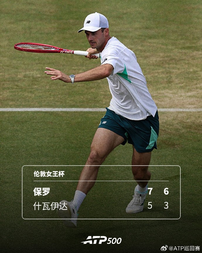 伦敦女王杯首轮：前赛会冠军保罗2-0击败什瓦伊达