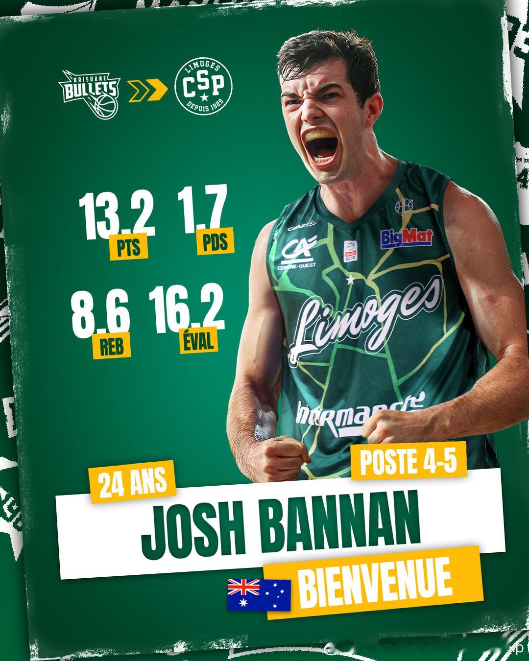 Sean Macdonald在热身赛中受伤退出，澳大利亚增补Josh Banna