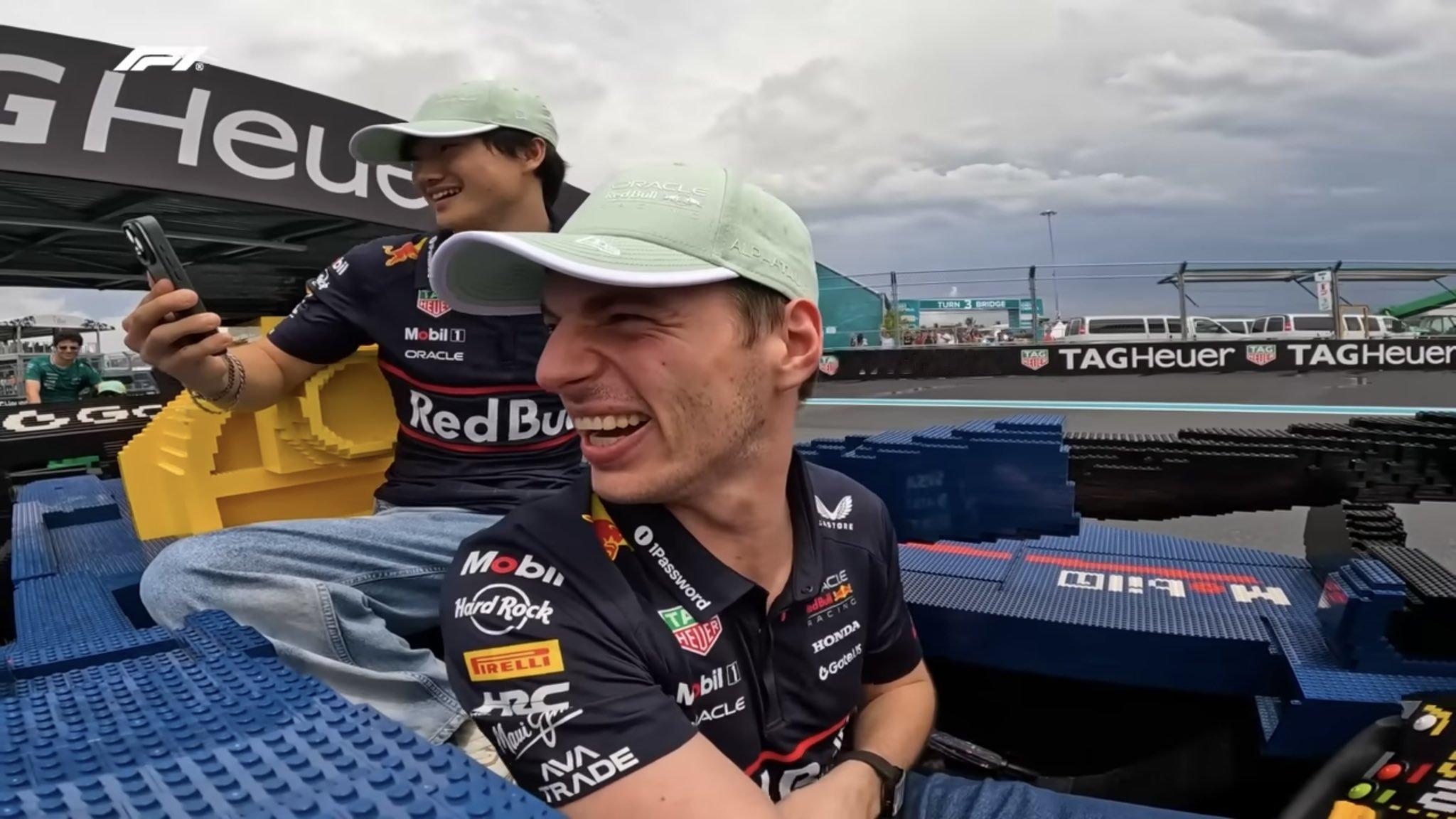 F12026F1英国大奖赛 上次维斯塔潘开乐高碰碰车不是很开心么
