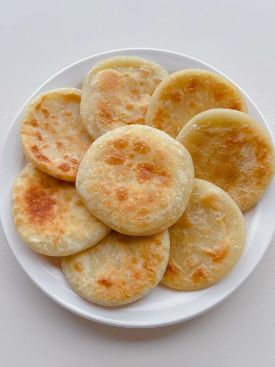 快手早餐｜烫面小糖饼｜不用发面不用醒面