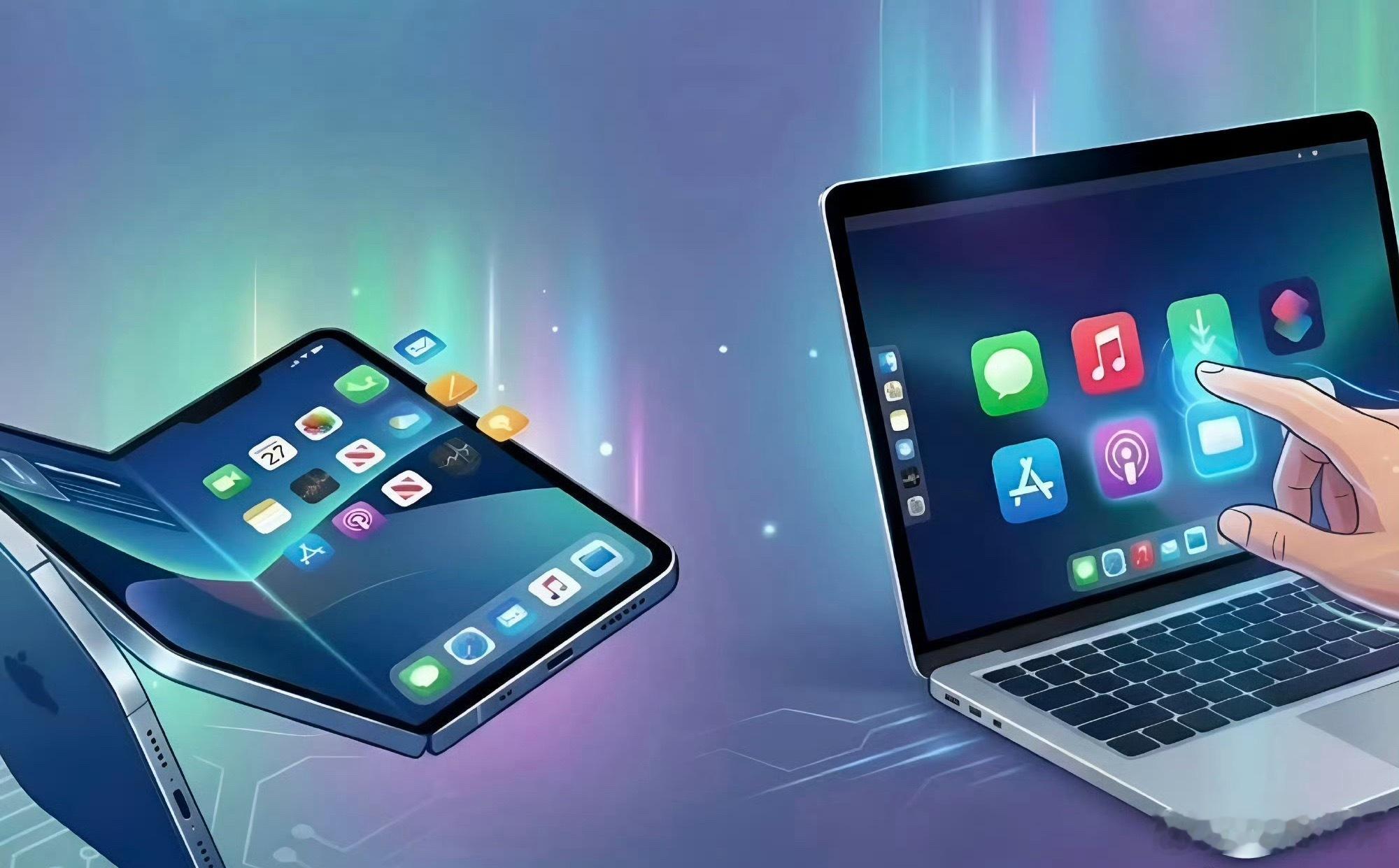 折叠iPhone触屏MacBook快了说白了就是果子也开始弯腰去搞之前自己看不上