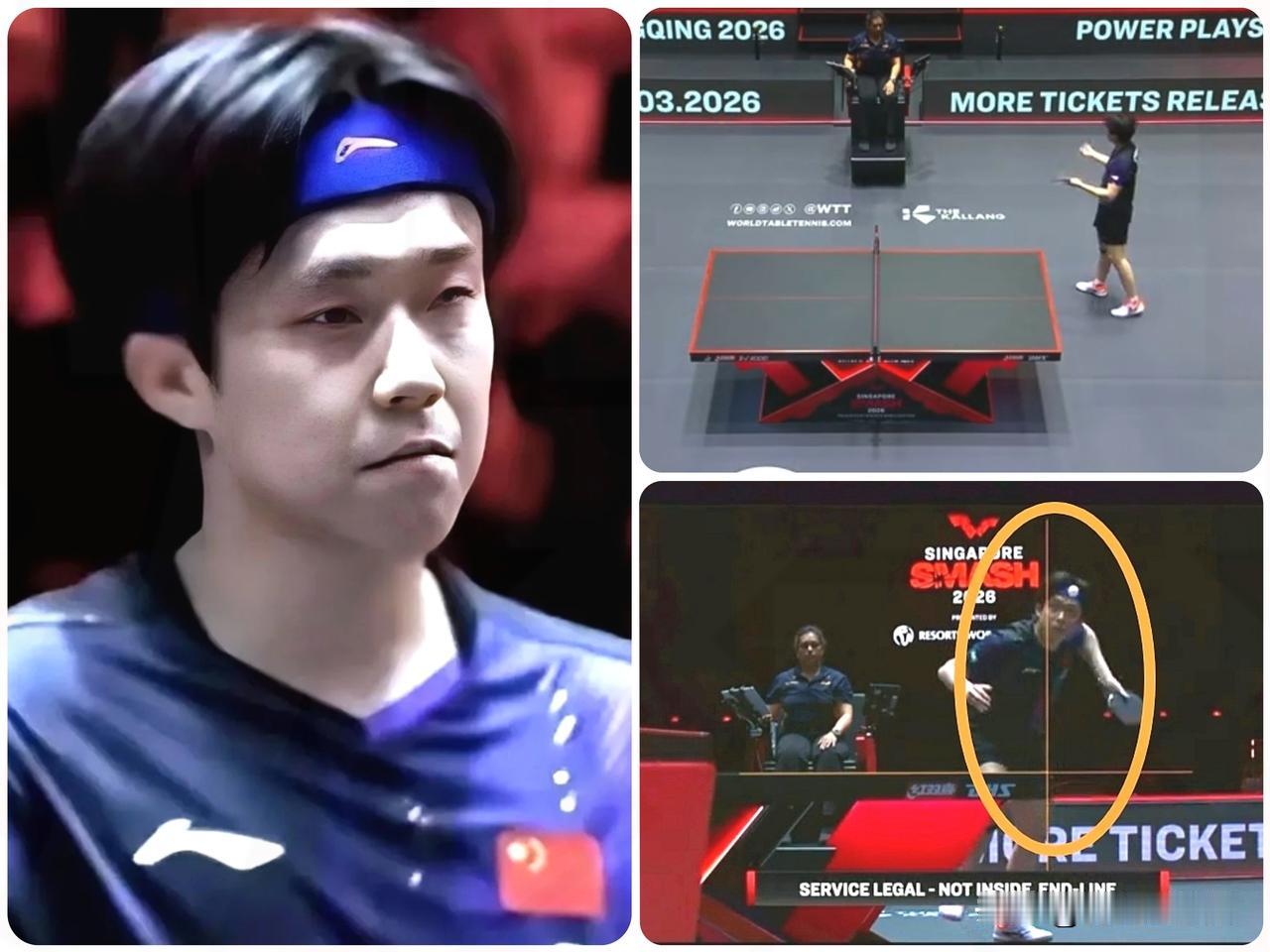 王楚钦
当场挑战裁判！
鹰眼直接打脸，这一幕太解气…
 
裁判刚判定王楚钦发球手