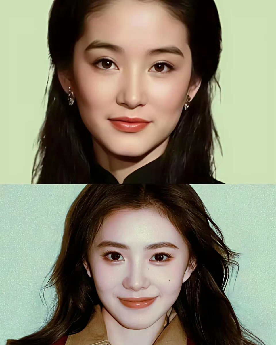 刘浩存和林青霞，光看眉眼还是有点像的...... 