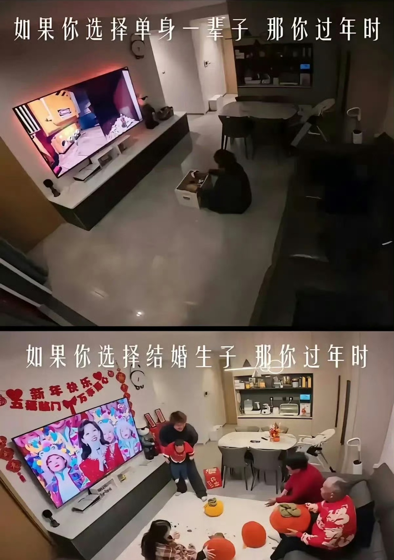 结婚和不结婚，过年的区别 