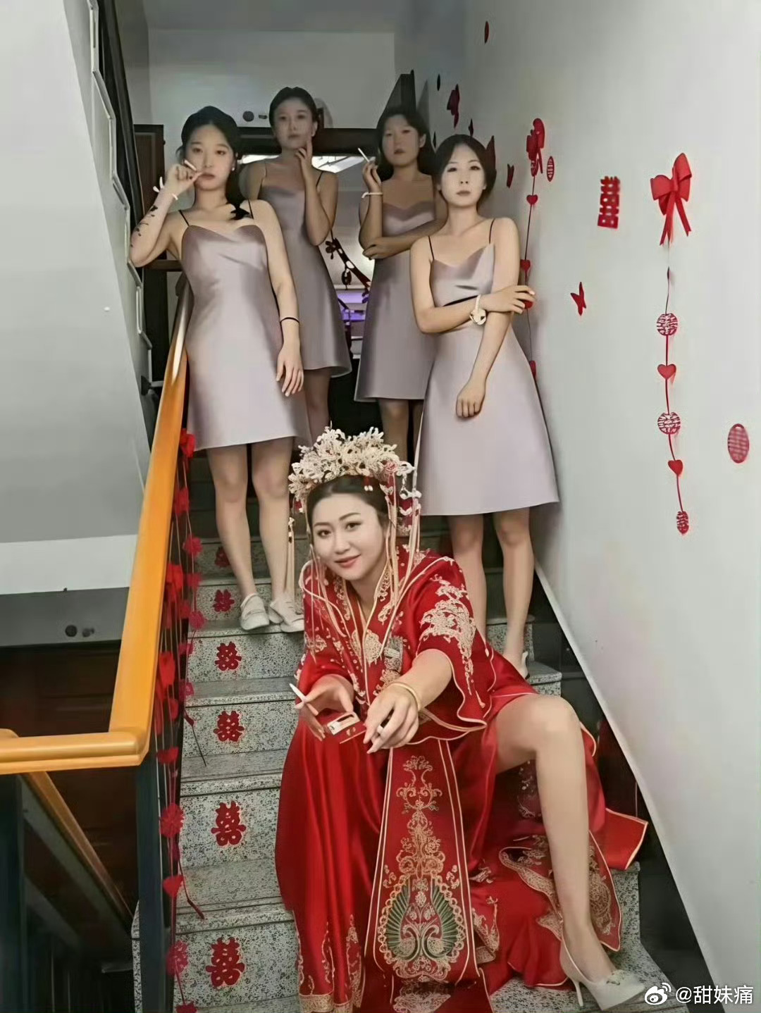 这个新娘子一看就不好惹，结婚后还不得把新郎管的服服帖帖的！ 