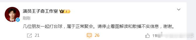 王子奇方否认恋情