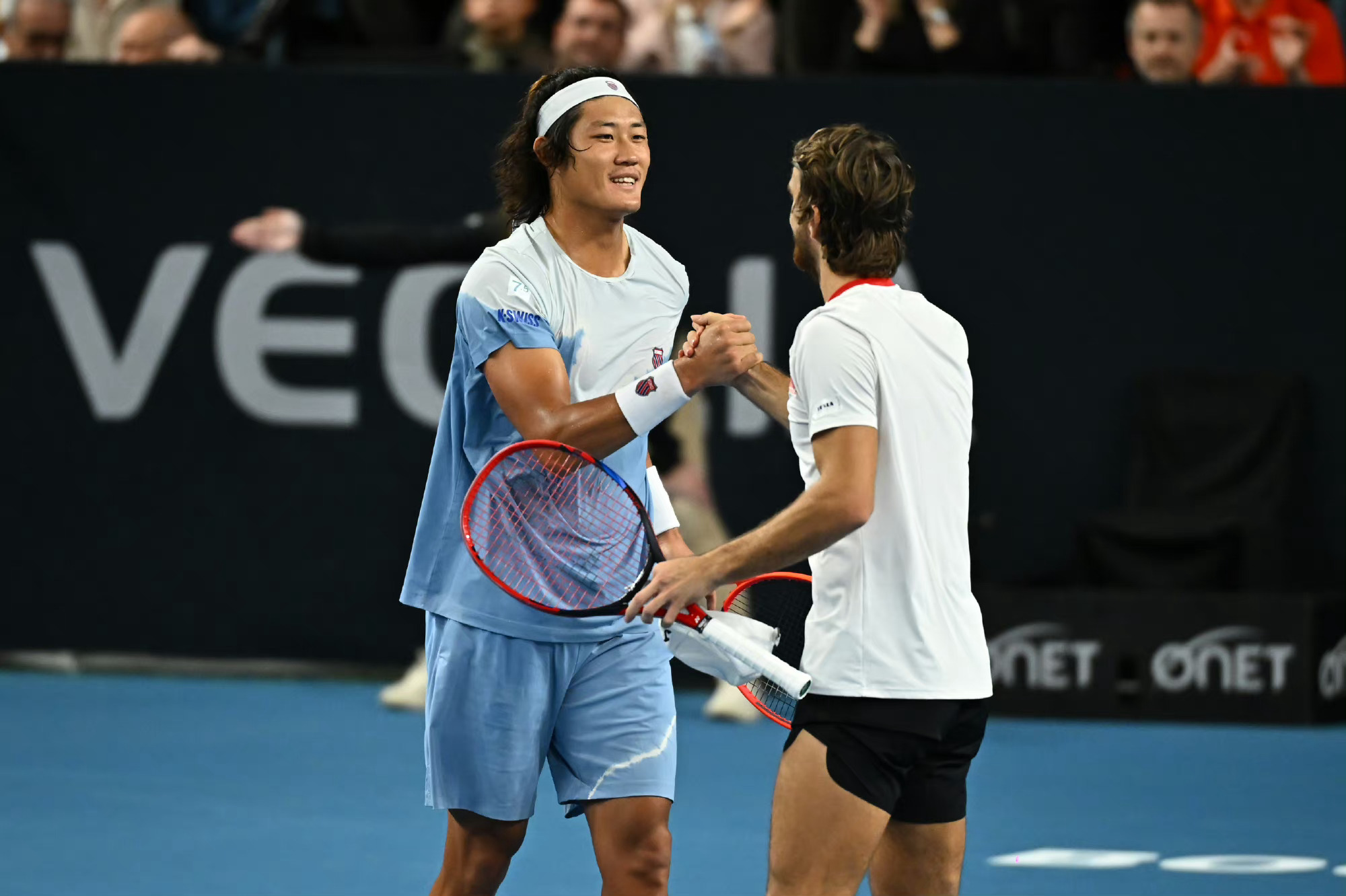 #张之臻首夺男双冠军# ATP250马赛站男双决赛与马哈奇直落两盘力克萨尔米宁/
