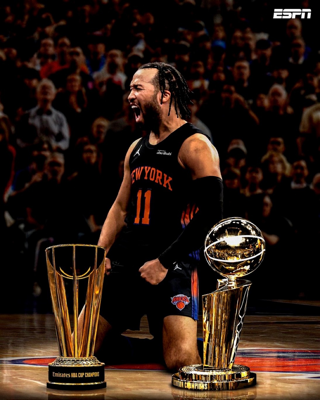 今年的NBA杯冠军是尼克斯，今年的总冠军还是尼克斯。他们是NBA历史第一支做到这