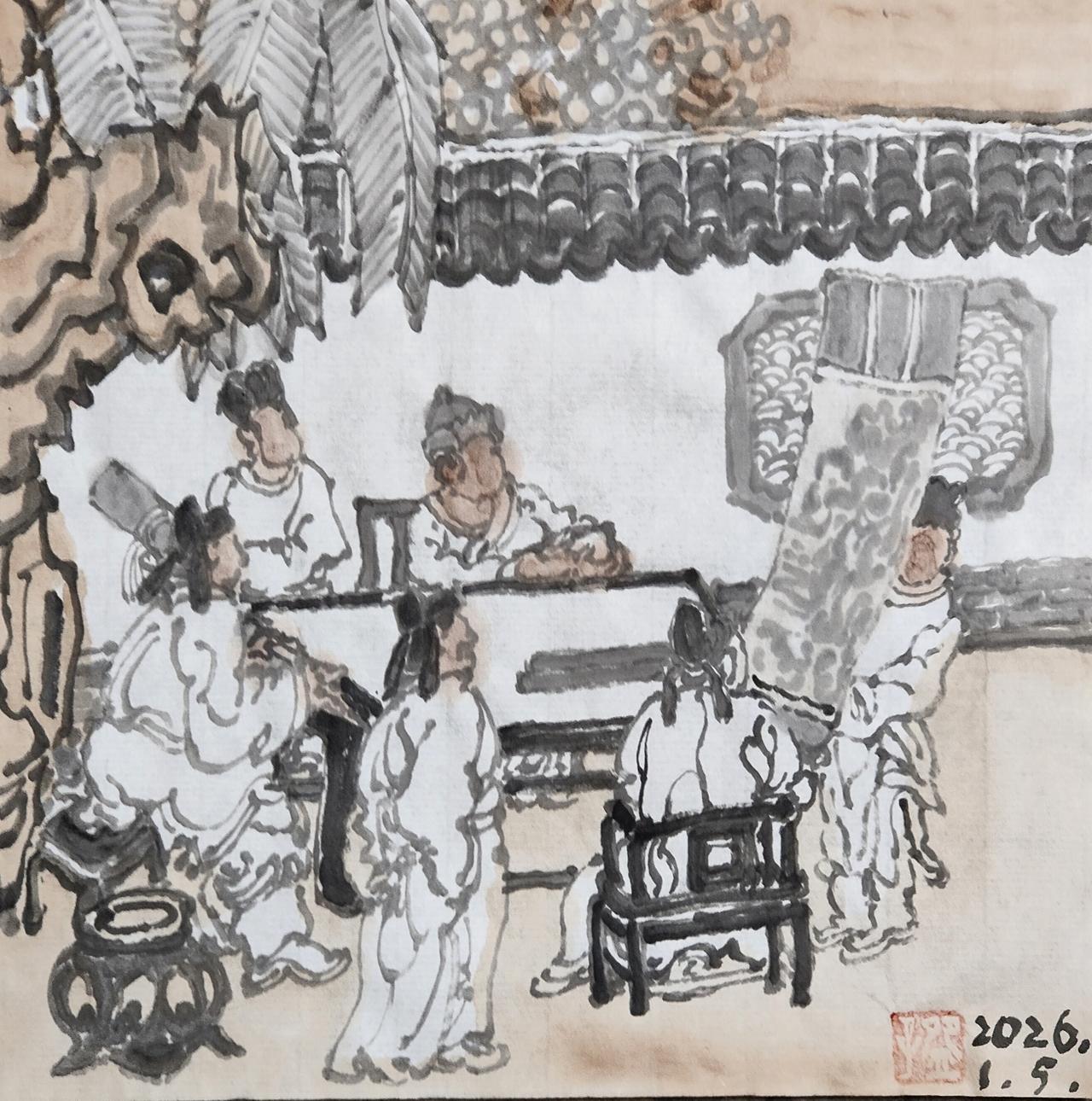 碗子的纸片水墨《拟古》