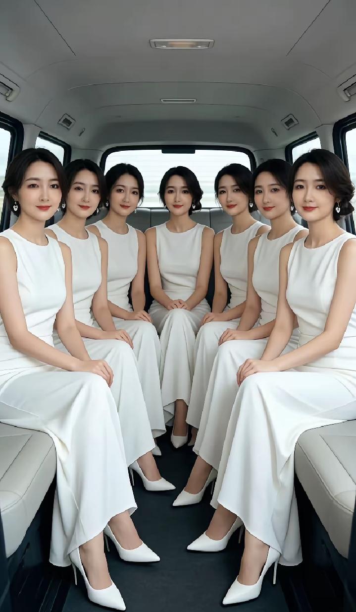 款款长裙七闺蜜，
被人称为七仙女。
肤白貌美赛嫦娥，
高贵典雅有气质。