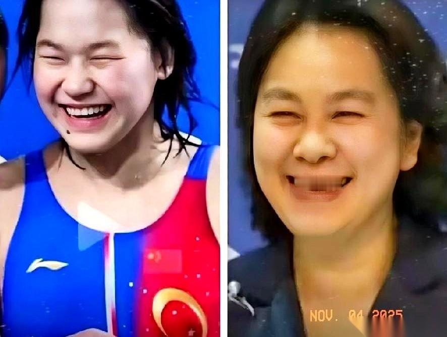 直到有人把全红婵的照片，和一张“国泰民安”的图放一起。
我一下就懂了。
真的，一