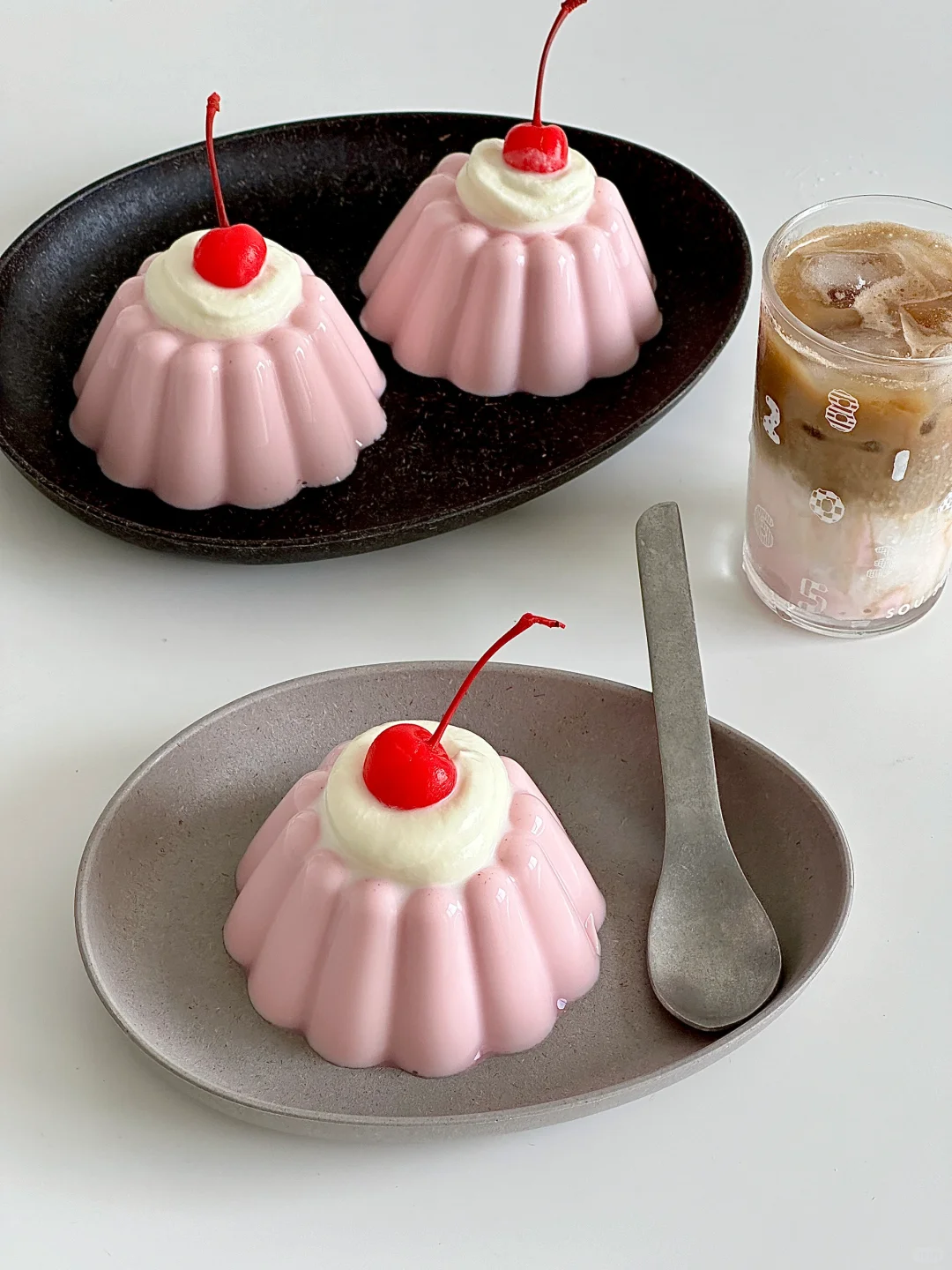 夏日甜品草莓奶冻布丁🍓做法简单超级简单