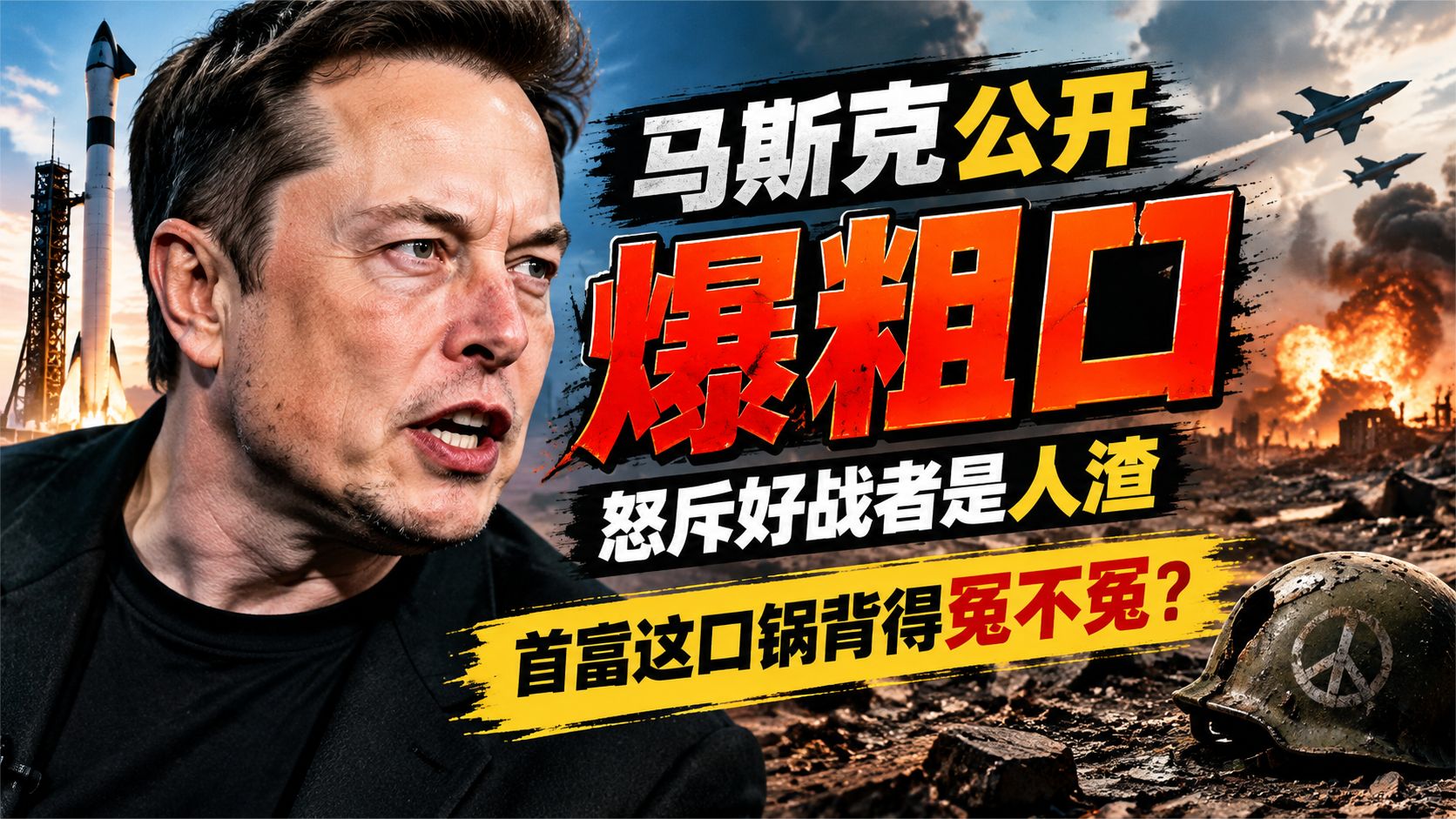 马斯克公开爆粗口，怒斥好战者是人渣，首富这口锅背得冤不冤？