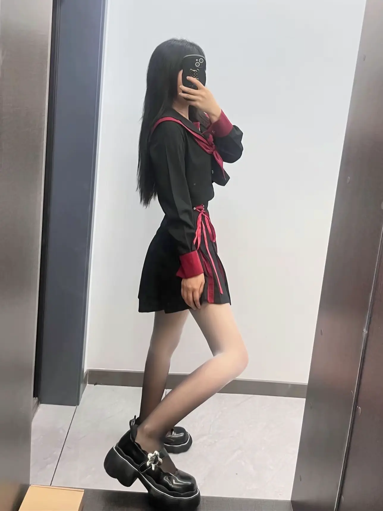 对镜拍 日常穿搭 原相机 分享照片 穿不出去的衣服