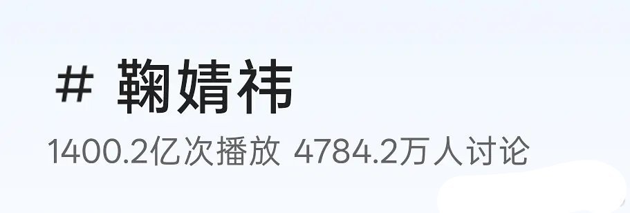 鞠婧祎快手播放量破1400亿了，又涨了不少，全明星top1 