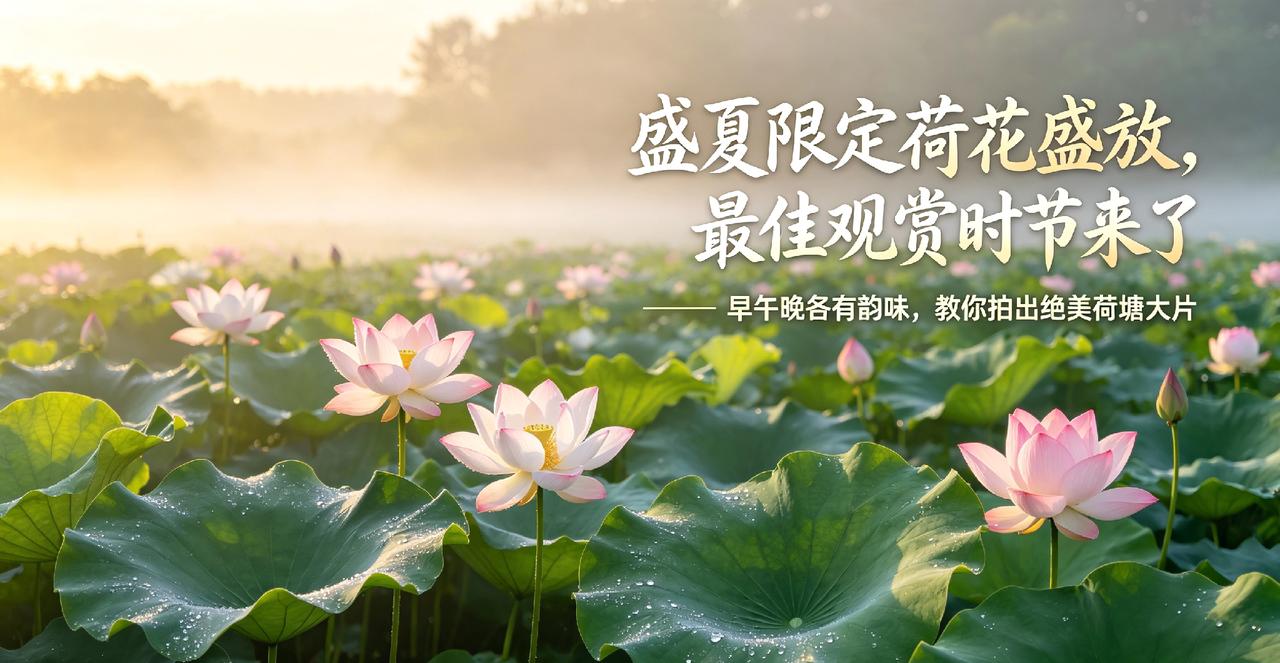 盛夏限定荷花盛放，最佳观赏时节来了
早午晚各有韵味，教你拍出绝美荷塘大片