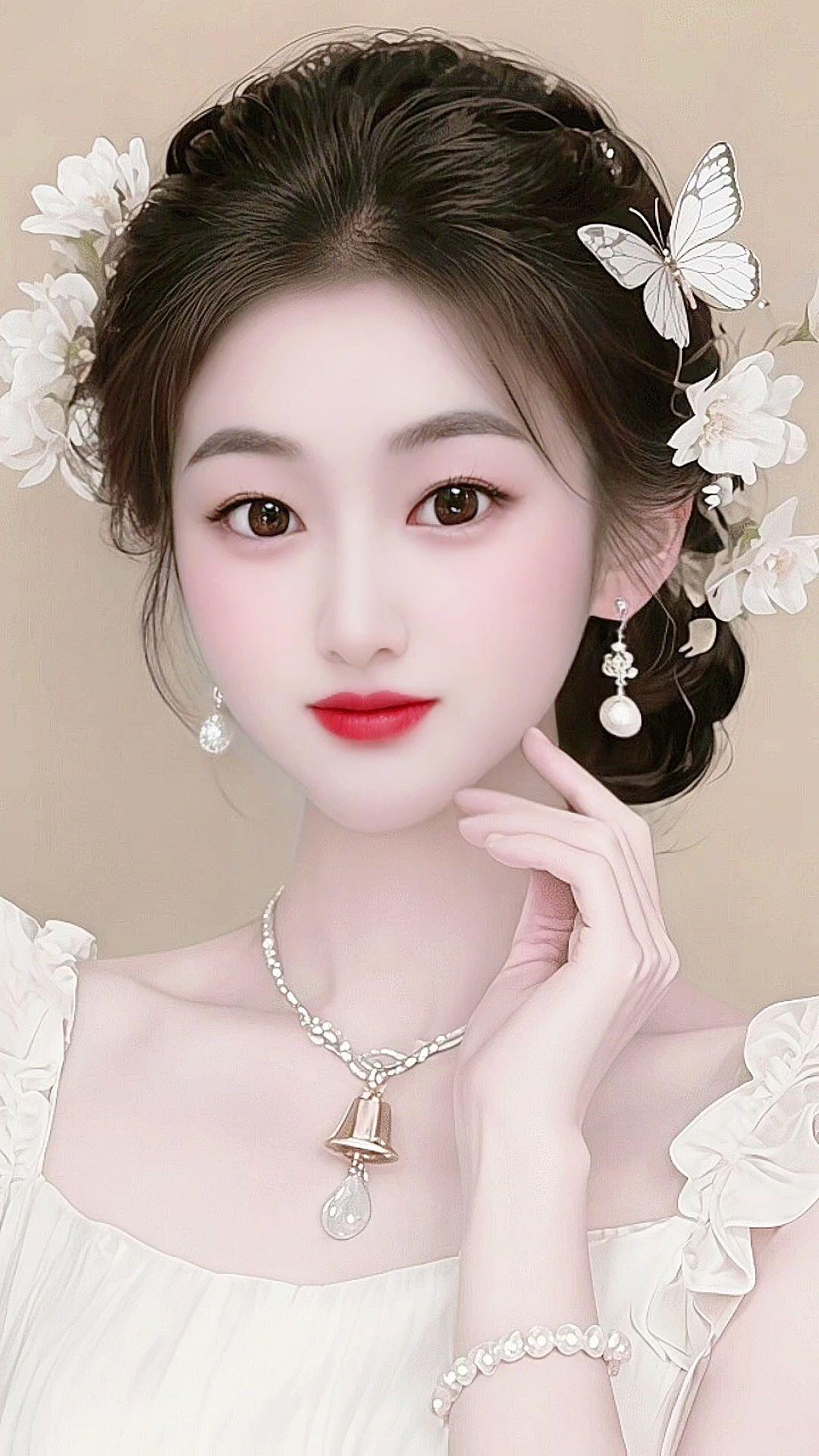 美出温柔感 甜美珍珠风 花朵妆造 清纯甜美 优雅气质