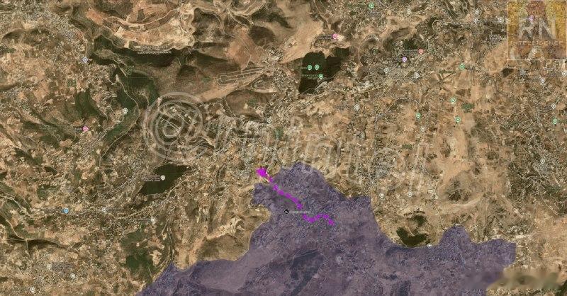 一支以色列地面部队正向南黎巴嫩地区哈里斯镇方向推进，行进路线途经哈达塔公墓以北区