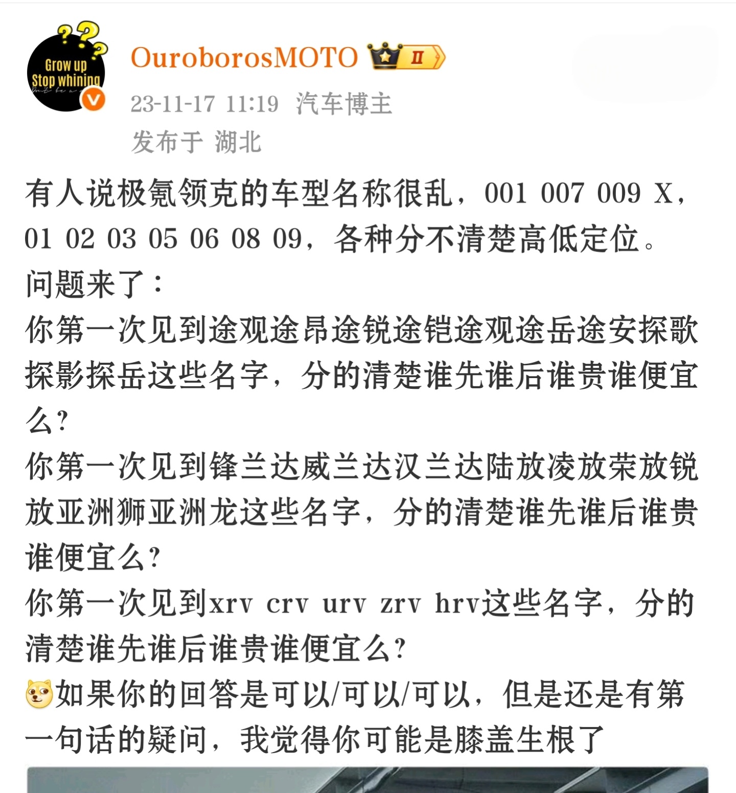 每次当有人质疑领克命名没啥规律，我会这么说： 哪怕是奥迪的A和Q 奔驰的C E 