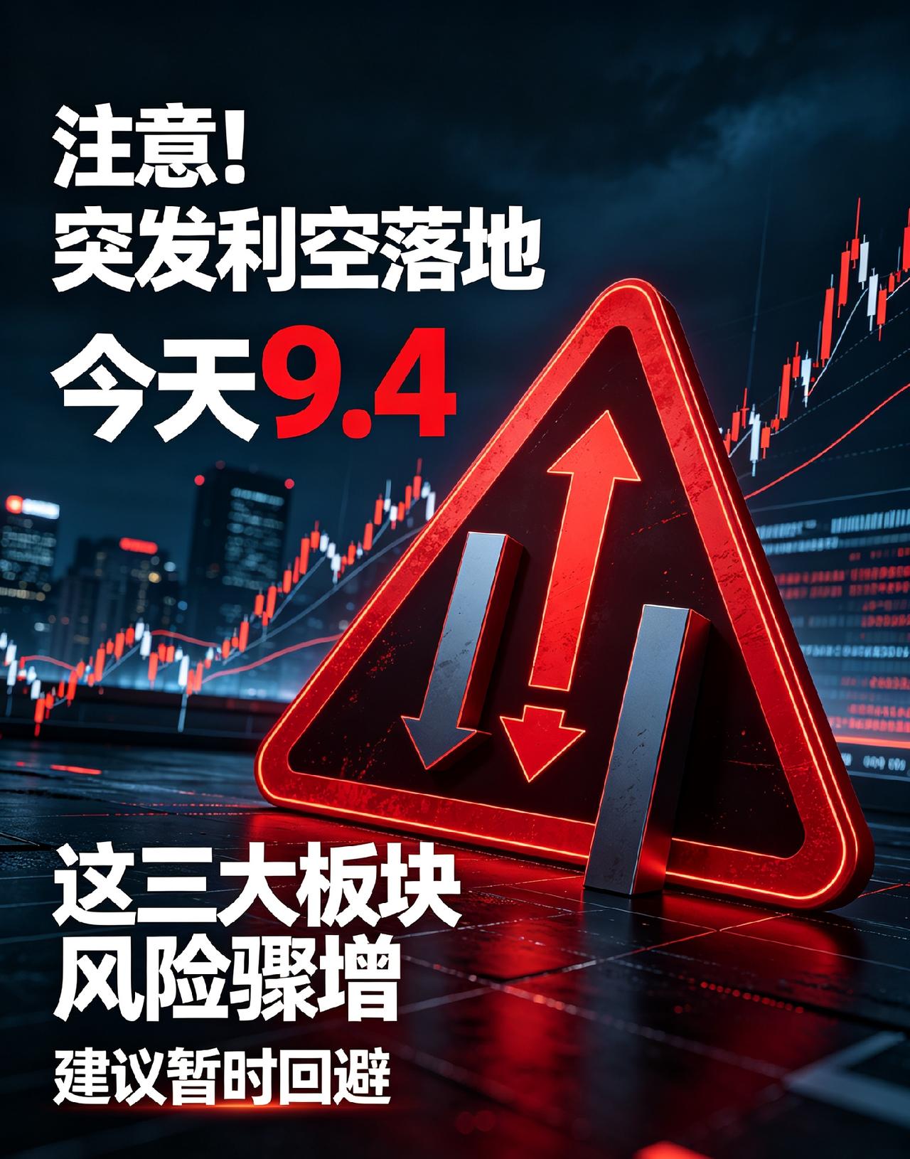 注意！突发利空落地，今天9.4这三大板块风险骤增，建议暂时回避

大家好，我是小