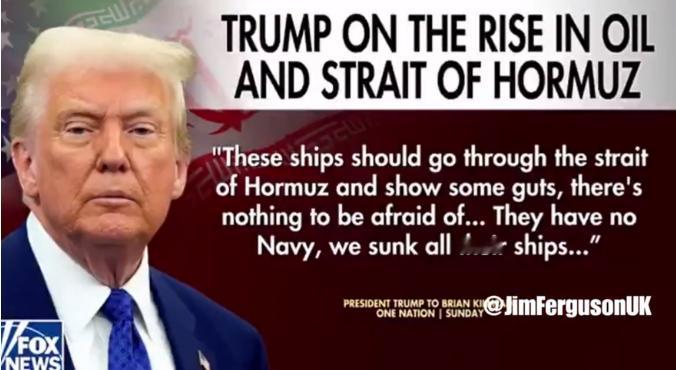 特朗普向全球航运发出号召：尽管通过霍尔木兹海峡，拿出点胆量别怂！近日，特朗普直接