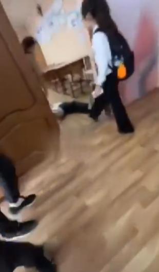 【在俄罗斯罗斯托夫州，一群小学生欺凌一名12岁女孩，因为她的父亲在乌克兰接受了去