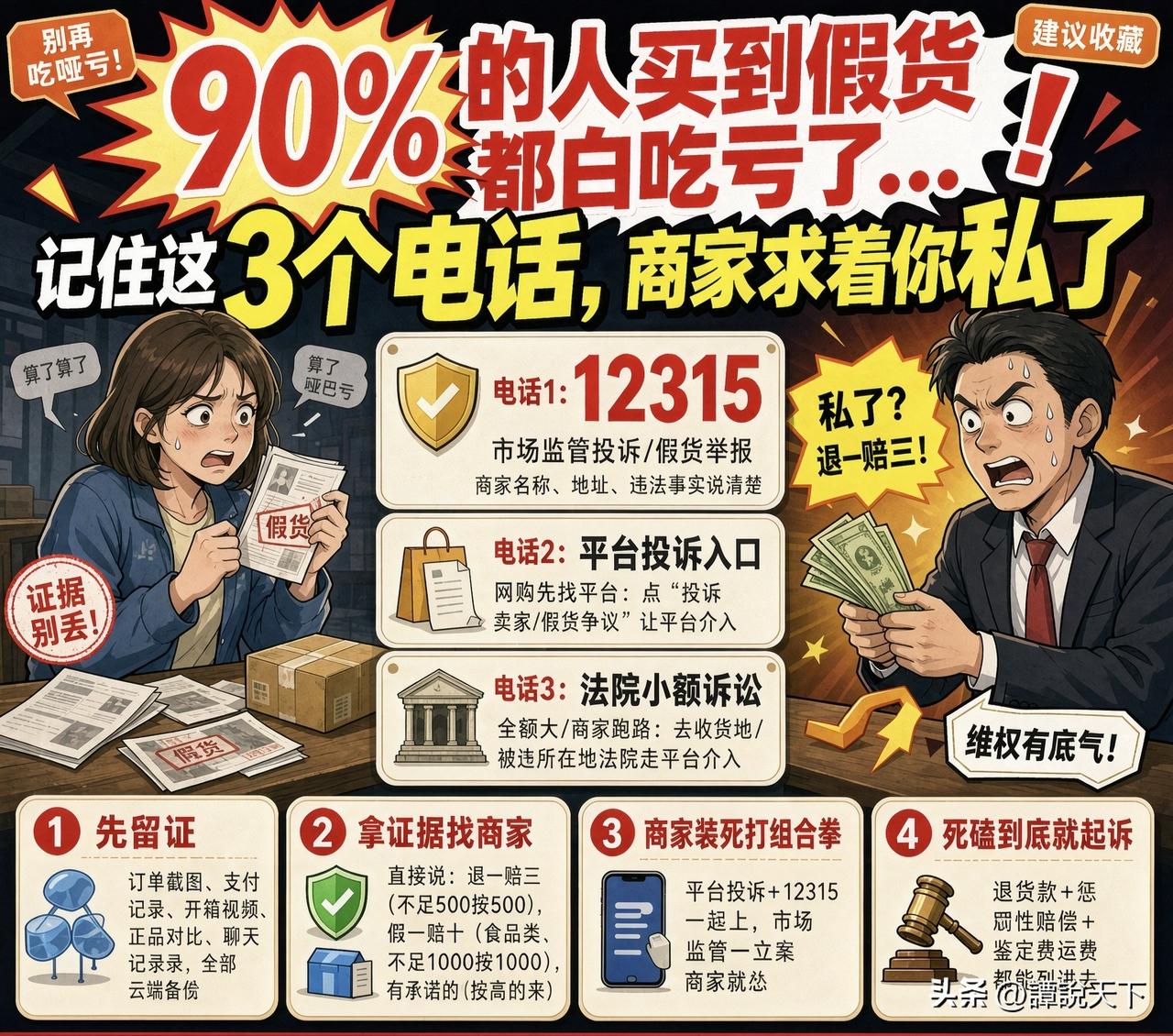 90%的人买到假货都白吃亏了，记住这3个电话，商家求着你私了（建议收藏）

买到