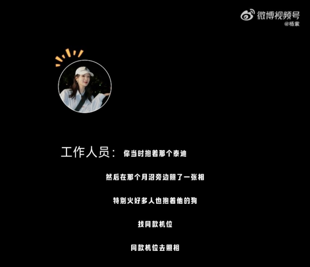 vlog里面工作人员说杨紫抱着piupiu拍了一张照片很火，很多人抱着自己家的狗