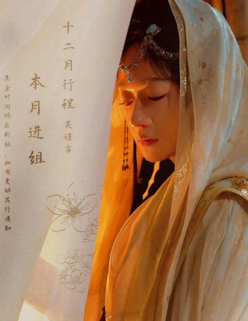 吴谨言十二月均在剧组拍戏 不愧是粉丝心中的拼命三娘呢，吴谨言《江山为聘》啥时候，