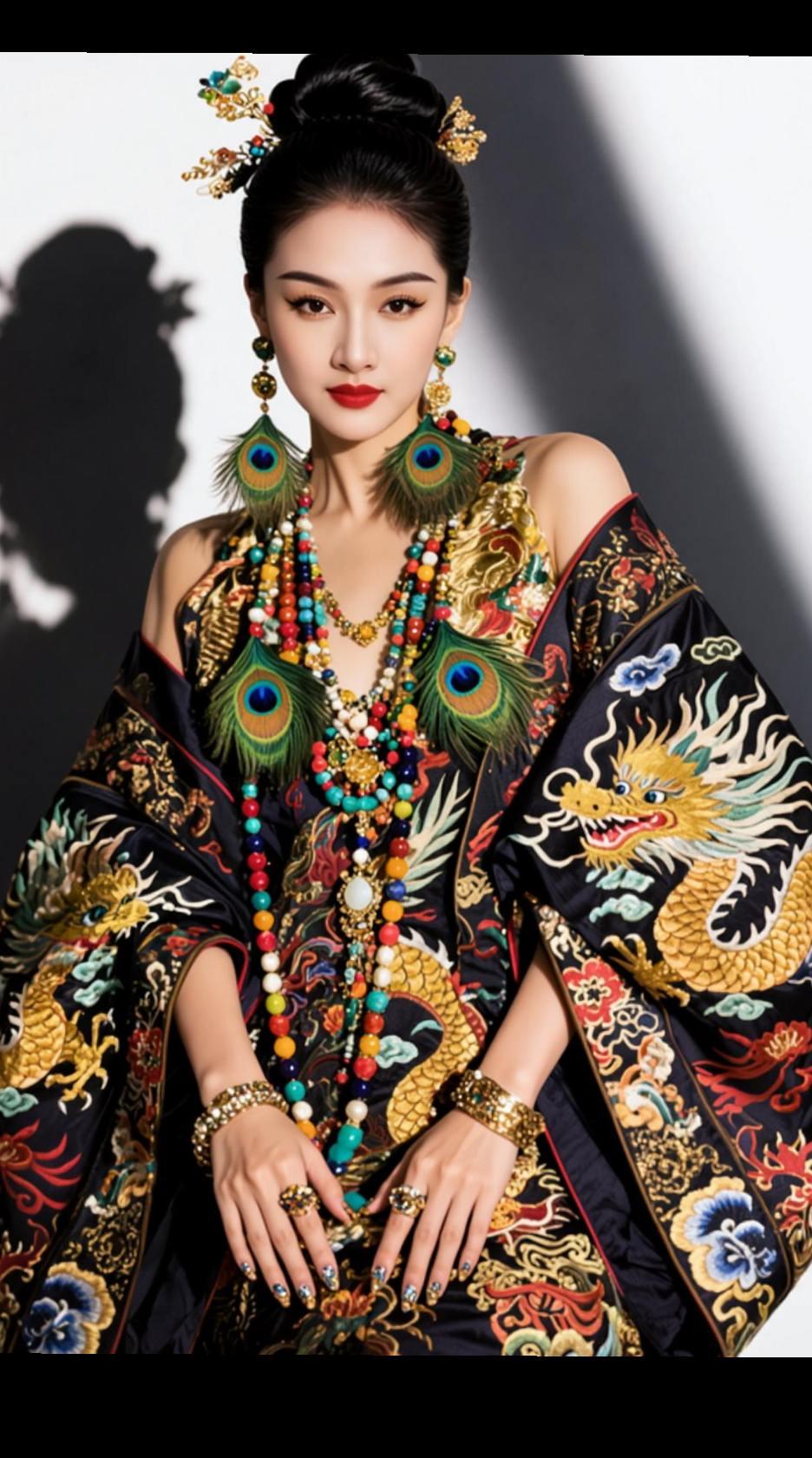 AI中式华服照 抖音ai创作 东方美学 国风美永不过时 氛围感美女