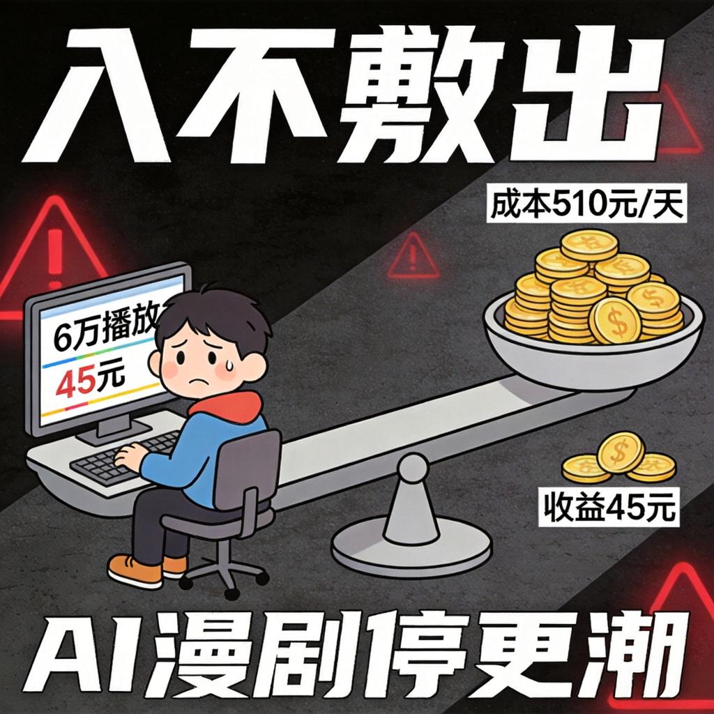 AI漫剧博主集体停更：6万播放只赚45元，算力1元/秒，大厂入场散户怎么办

今