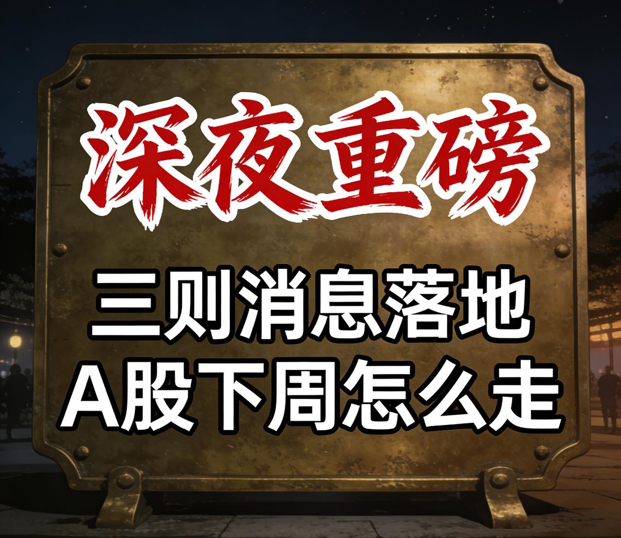 深夜重磅｜三则消息落地，A股下周怎么走
 
提示：理财有风险，投资需谨慎
 
 