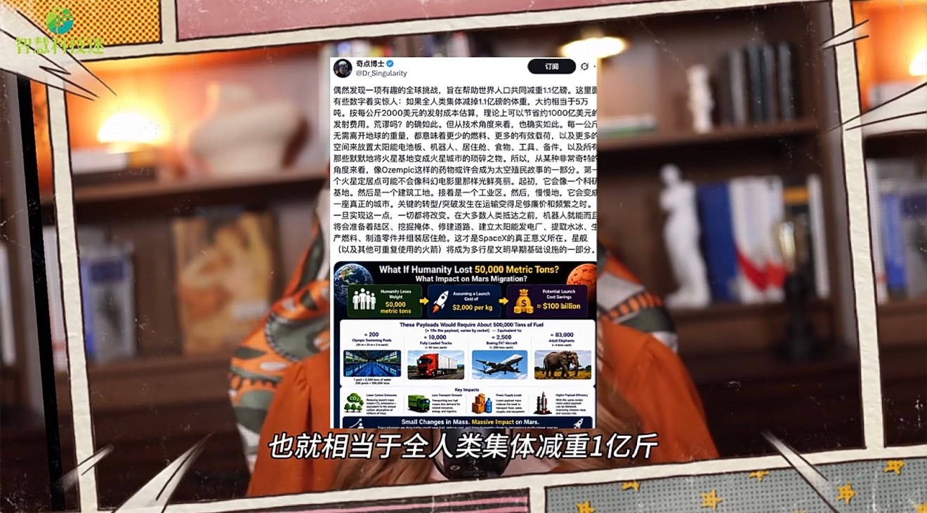 人类减肥1亿斤对火星移民影响有多大网友喊话马斯克火星移民前先减重 节省这么多火箭