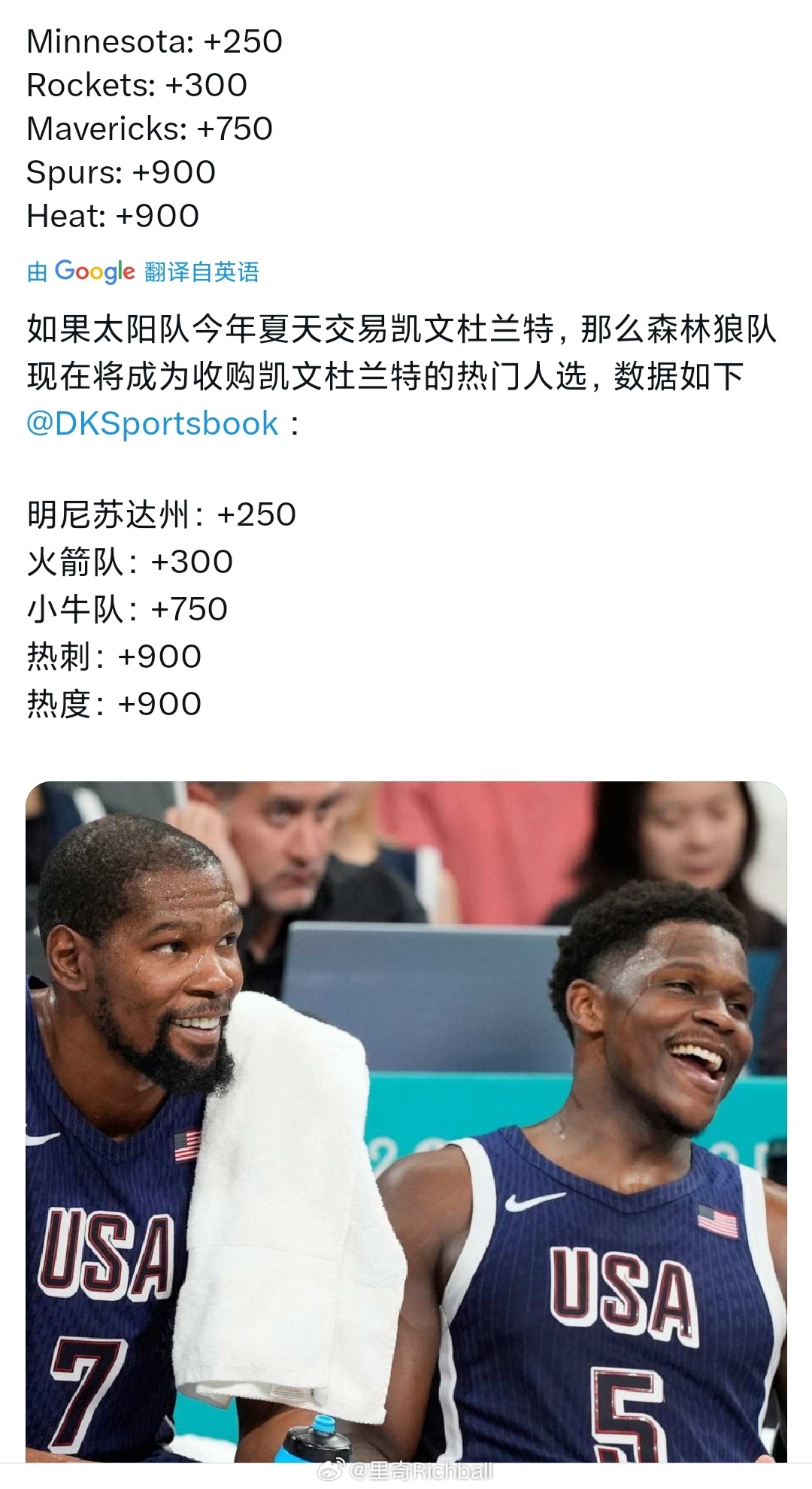 [疑问]森林狼怎么领跑杜兰特下家赔率了森林狼领跑杜兰特争夺战nba季后赛 ​​​