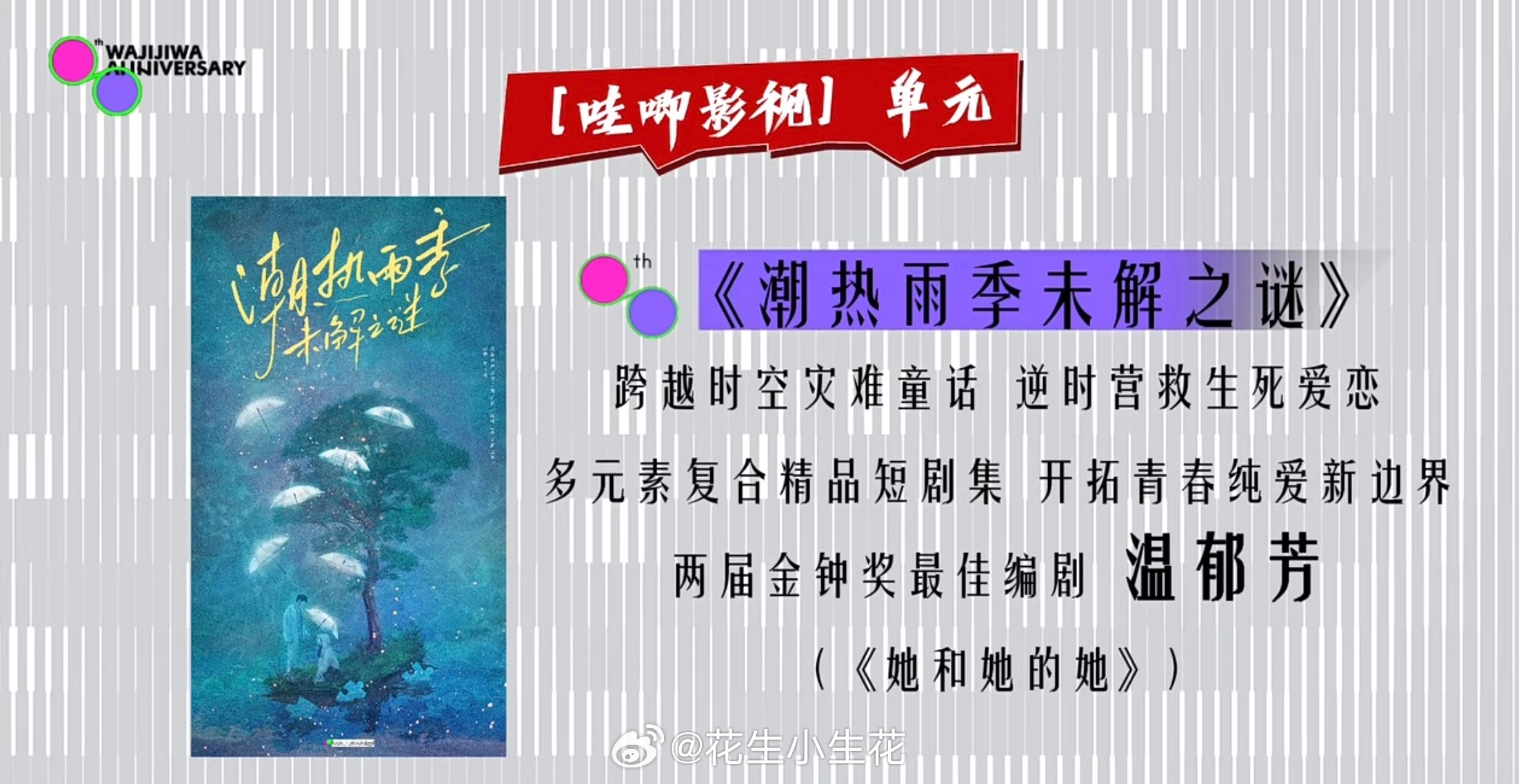 电视剧《潮热雨季未解之谜》男主：胡先煦，女主：周也集数：24集编剧：徐一天（狙击