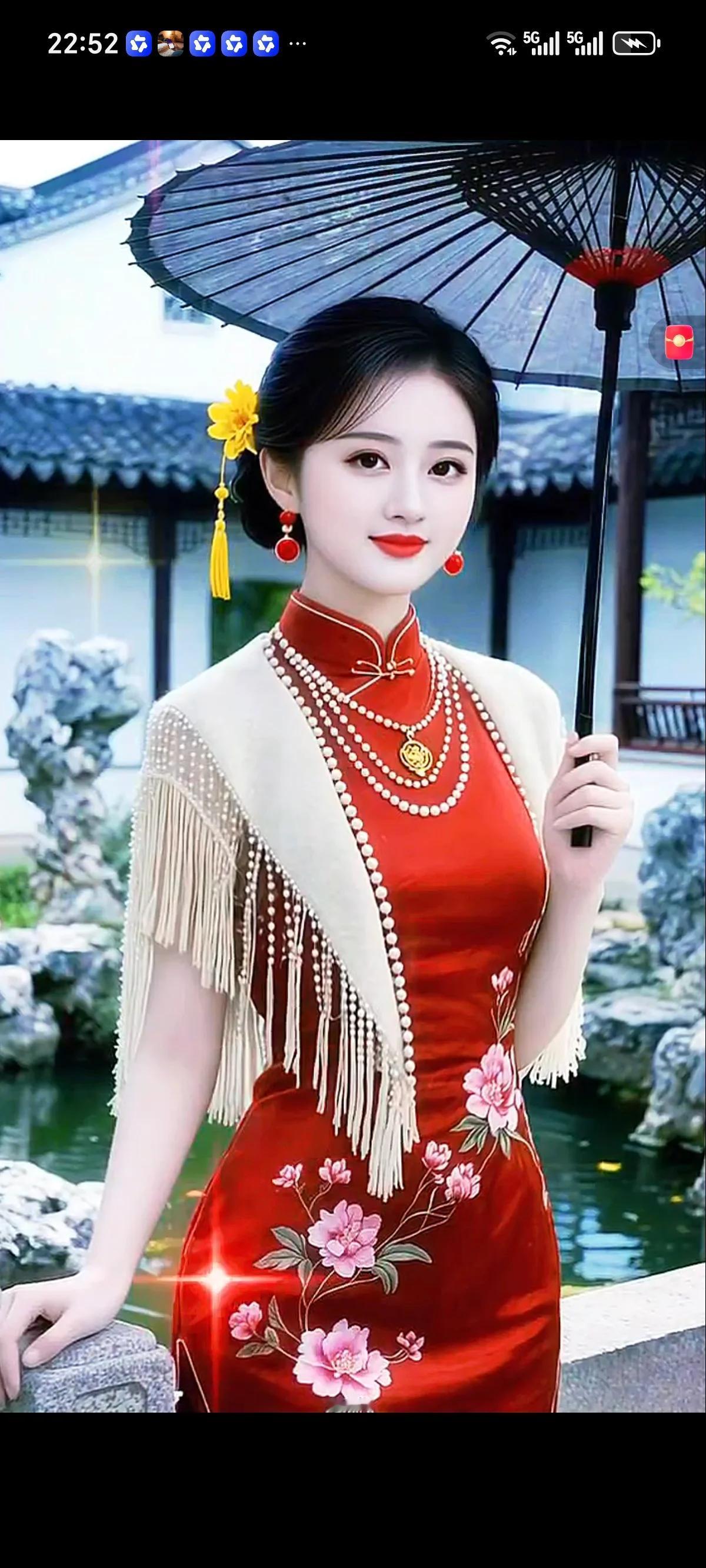 佳人赋
 
仙姿绝色自天然，
一笑惊鸿落凡间。
沉鱼落雁羞竞艳，
清风玫瑰伴芳颜
