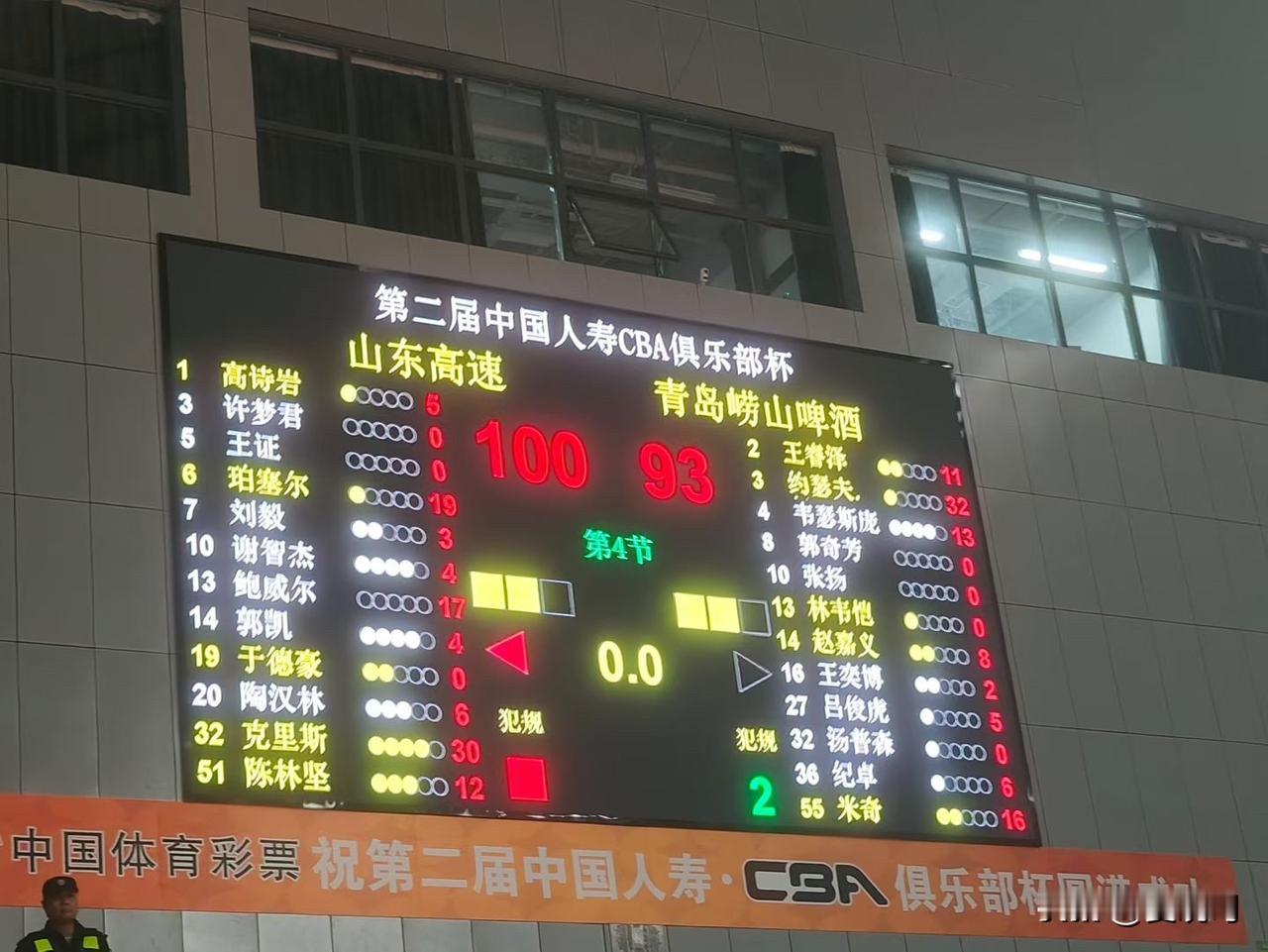 山东男篮晋级俱乐部杯八强，陈林坚确实不错，外线很稳，内线轮转问题还需要重视。