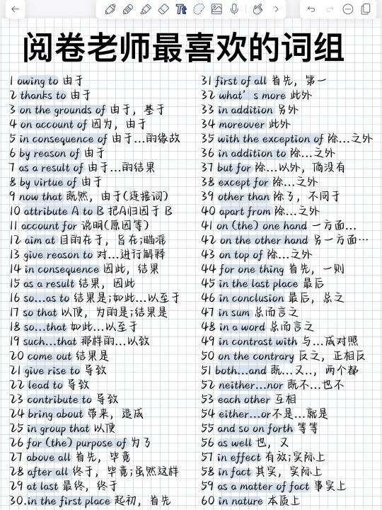 阅卷老师最喜欢的词组🔥高效记忆